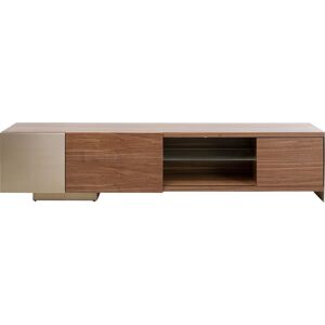 Kare Design Meuble TV 2 tiroirs en noyer et acier Marron 200x42x46cm