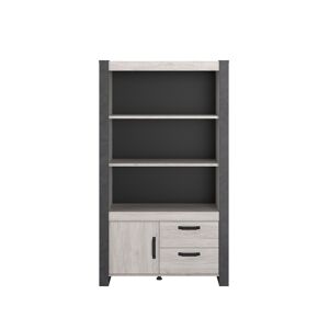 Calicosy Buffet haut avec 1 porte, 2 tiroirs effet bois - L107 x P187 cm