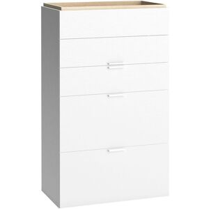 Calicosy Commode 5 tiroirs H126,5 cm - Blanc