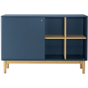 Meubles & Design Buffet 130cm en bois avec placard et niche bleu