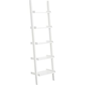 SoBuy Étagere murale style echelle 5 niveaux effet bois blanc