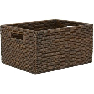 Aubry Gaspard Panier de rangement en rotin antique longueur 48cm