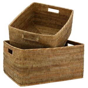 Aubry Gaspard Corbeilles de rangement en rotin (lot de 2) rotin naturel