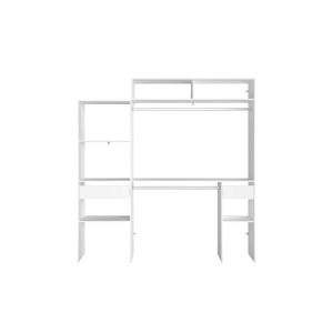 Concept Usine Dressing blanc extensible avec 2 penderies, 4 etageres et un tiroir
