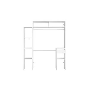 Concept Usine Dressing blanc extensible avec 2 penderies, 4 etageres et 1 tiroir