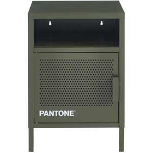 Drawer Table de chevet 1 porte en metal PANTONE vert kaki