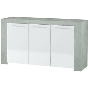 Dmora Buffet effet bois ciment, blanc 167x42 cm