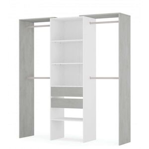 Dmora Grande Armoire effet bois blanc, ciment 210x50 cm