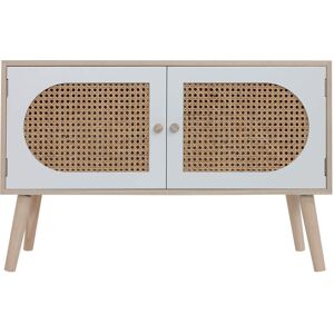 Mobili Rebecca Buffet bas 2 portes en bois blanc et marron