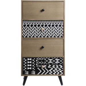 Mobili Rebecca Table de chevet scandinave avec 2 tiroirs en bois marron - Publicité