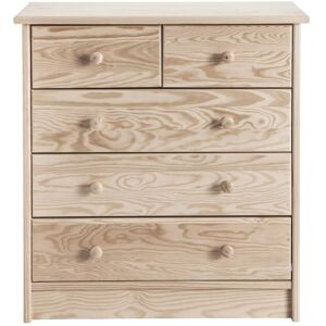 ESAT LE HAMEAU Commode 5 tiroirs en bois massif brut a peindre