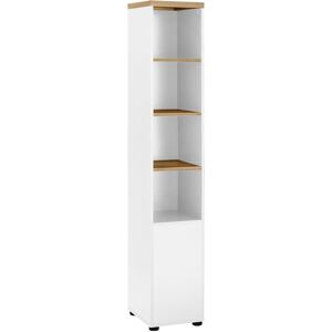 Loft24 Armoire avec 1 porte et 3 étagères en MDF blanc et chêne - Publicité