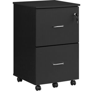 VASAGLE Caisson de bureau mobile panneau mdf de classe e1 pvc noir Noir 43x72x45cm