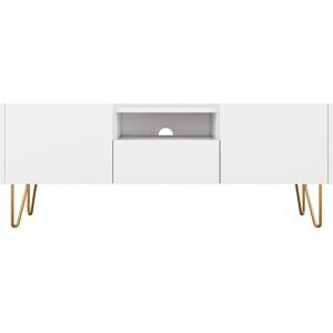 Best Mobilier Meuble TV style contemporain 144 cm blanc / dore