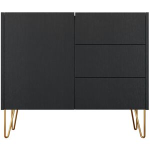 Best Mobilier Buffet bas contemporain 97 cm noir / dore