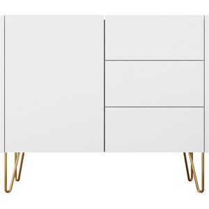 Best Mobilier Buffet bas contemporain 97 cm blanc / dore