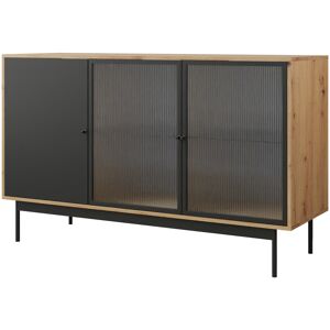 Best Mobilier Buffet bas industriel 148 cm noir / bois - Publicité