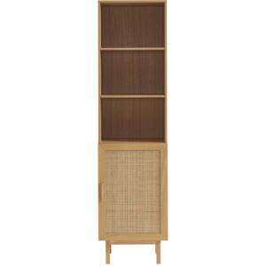 Drawer Colonne de rangement en bois et cannage H190cm bois clair - Publicité