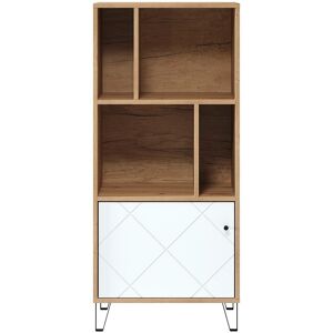 Calicosy Bibliothèque 1 porte, 4 niches blanc mat - H136 cm - Publicité