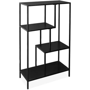 sweeek Etagere bibliotheque 4 etages en metal noir