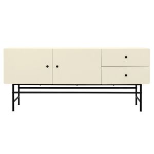 Meubles & Design Buffet moderne en bois et metal 2 placards 2 tiroirs beige