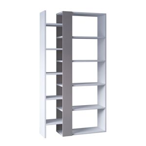 Calicosy Etagere 10 tablettes decor blanc et moka clair - L80 cm