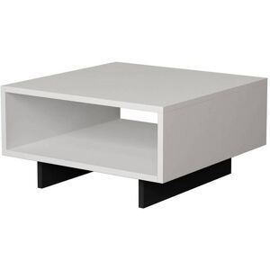 Menzzo Table basse carrée bois blanc et anthracite - Publicité