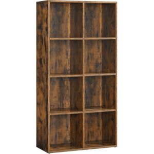 VASAGLE Bibliotheque a 8 cubes effet bois marron rustique