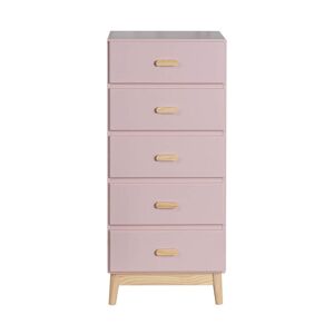 Mobili Rebecca Commode pour enfants avec 5 tiroirs en MDF rose