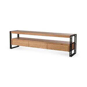 Lisa Design Meuble TV style contemporain 200 cm noir / bois