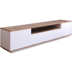 Concept Usine Meuble TV blanc et bois 180cm