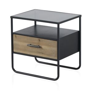 GEESE HOME Table de chevet 1 tiroir en bois d'epicea et fer