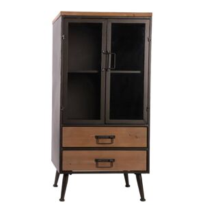 CHEMIN DE CAMPAGNE Armoire en bois, metal et vitre marron 52 x 40 x 109 cm