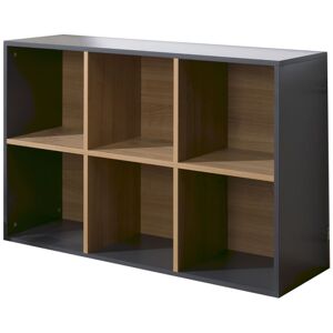 Alfred et Compagnie  6 cases de rangement effet bois anthracite 103x36x69