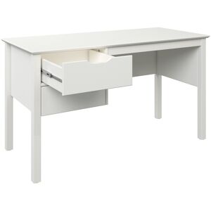 Alfred et Compagnie  Bureau a deux tiroirs pin massif blanc 75x135