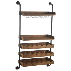 CHEMIN DE CAMPAGNE Etagere murale en bois et metal marron 60 x 30 x 100cm