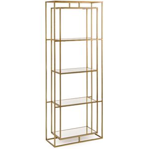 Hellin Bibliotheque contemporaine en metal dore et verre H172,5