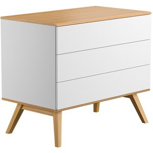 Nateo Concept Commode 3 tiroirs NATURE - Blanc/Chêne