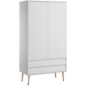 Nateo Concept Armoire 2 portes 2 tiroirs BOSQUE - Blanc