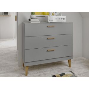 Nateo Concept Commode 3 tiroirs DREAM - Gris/Chene