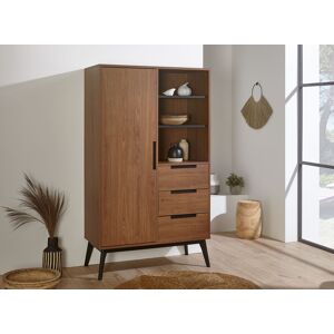 Nateo Concept Armoire 1 porte 3 tiroirs VINTAGE - Noyer