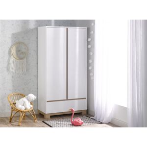 Nateo Concept Armoire 2 portes 1 tiroir BROOM – Blanc/Chêne Clair - Publicité