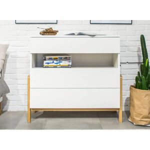 Nateo Concept Commode 3 tiroirs ADAM - Blanc/Chene