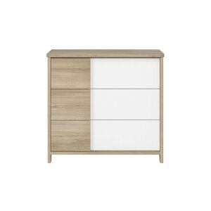 Nateo Concept Commode 3 tiroirs SALTO - Blanc/Chene
