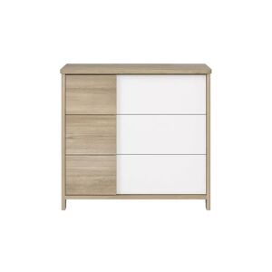 Nateo Concept Commode 3 tiroirs SALTO - Blanc/Chêne