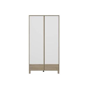 Nateo Concept Armoire 2 portes NINO - Chêne/Blanc