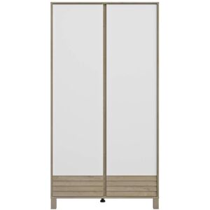 Nateo Concept Armoire 2 portes NINO - Chêne/Blanc - Publicité