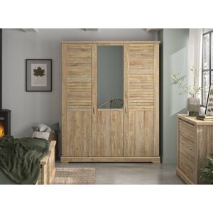 Nateo Concept Armoire 3 portes BALYSS - Châtaignier Blanchi