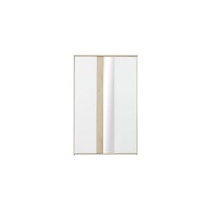 Nateo Concept Armoire 2 portes avec miroir OLYMPE - Blanc/Bois