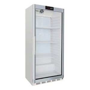 L2G AW RNG600 armoire refrigeree blanche porte vitree 18 24A°c gaz r600a avec 7 clayettes fermeture a cle